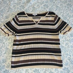 vintage christopher & banks striped knit blouse